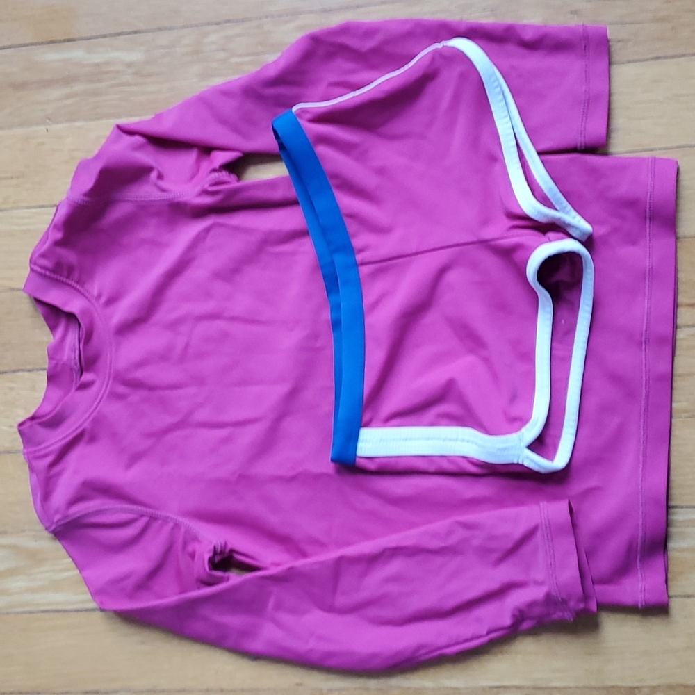 Primary 2-Piece pink rashguard swim set
